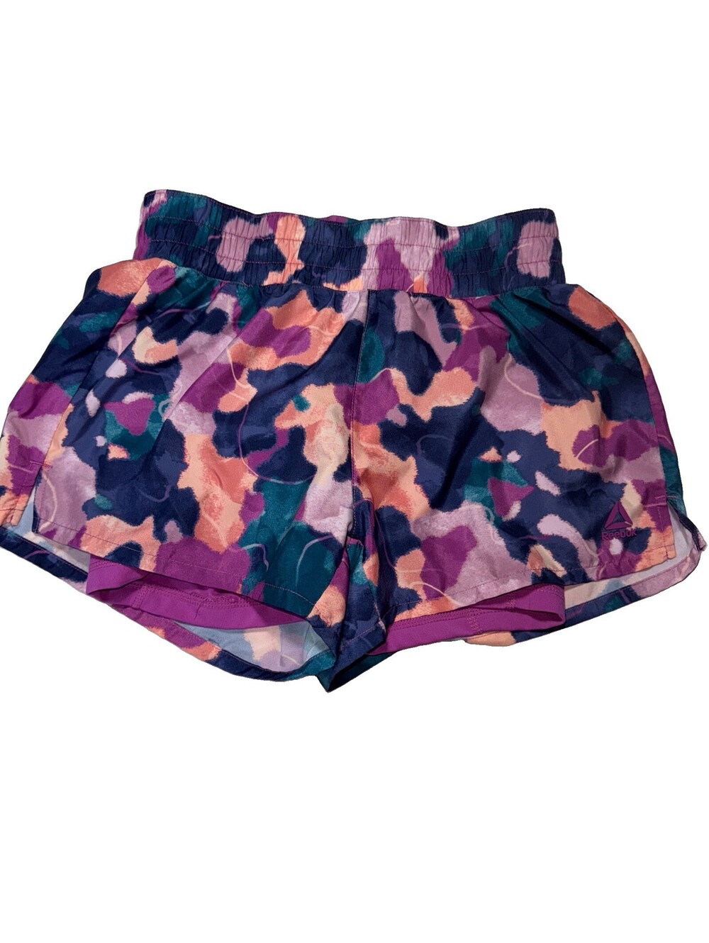 Reebok Women’s Abstract Multicolor Athletic Shorts Elastic Waist Size XS